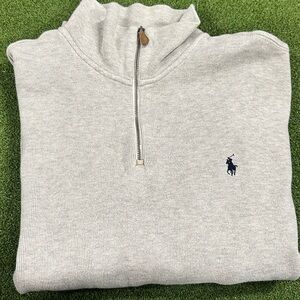 Ralph Lauren Light Gray Cotton Quarter Zip